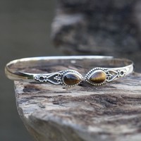 Zilveren edelsteen armband Vanida Tiger eye