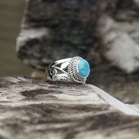 Zilveren ring Turquoise natuursteen