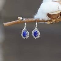 Zilveren oorbellen Lapis lazuli Mahala