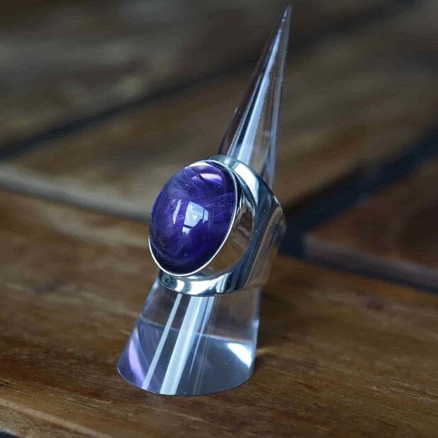 Zilveren ring Amethist Anello