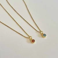 Goldplated geboortesteen ketting