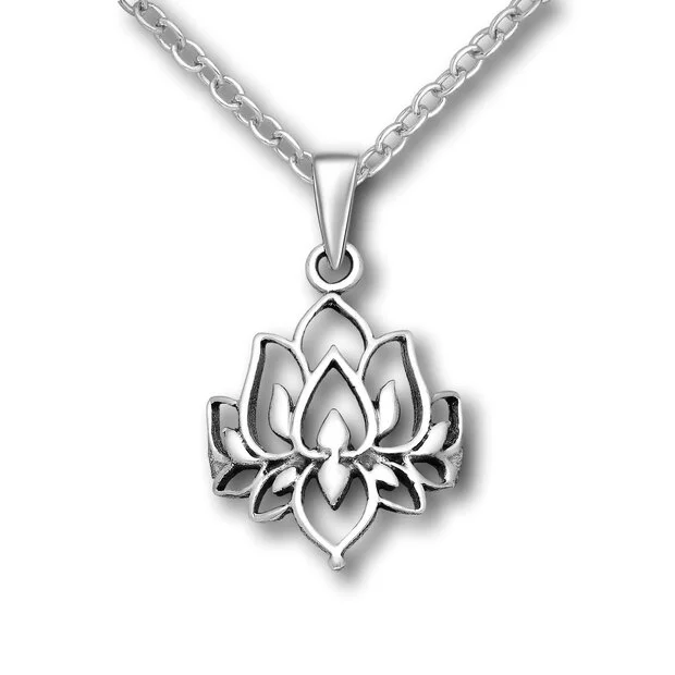 Zilveren lotus hanger