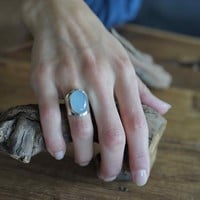 Blue Chalcedoon ring Anello