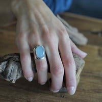 Zilveren ring small Anello Blue Chalcedone