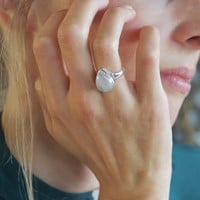Zilveren ring Maansteen Moyava