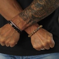 Zilveren heren armband   Square