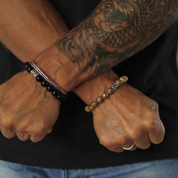 Zilveren heren armband   Square