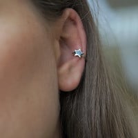 Earcuff zilveren ster