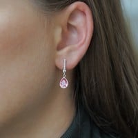 Oorstekers diamonds life Roze