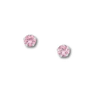 Zilveren oorknopjes Crystal soft pink