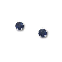 Zilveren oorknopjes Crystal darkblue