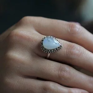 Zilveren ring Maansteen Amisha