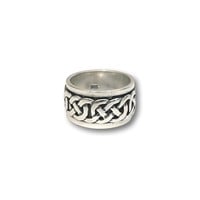 Zilveren brede heren spinning ring Carl