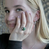 Zilveren Malachiet ring Emma