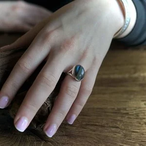Zilveren ring Labradoriet Jane