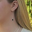 Zilveren oorbel zwarte spinel Zilveren oorbel zwarte spinel