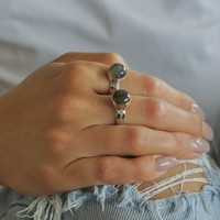 Zilveren ring Labradoriet Abou