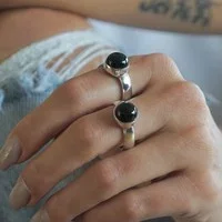 Zilveren ring Black Onyx Abou