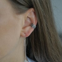 Zilveren earcuff Flow