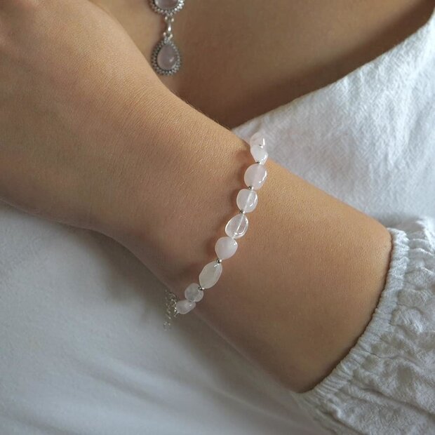 Edelsteen armband Rozenkwarts Thian