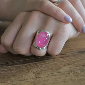 Pink Maansteen ring Anello