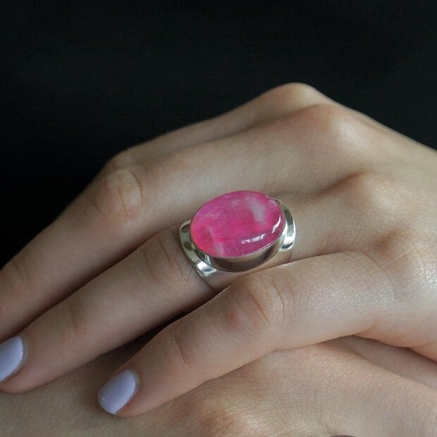 Pink Maansteen ring Anello
