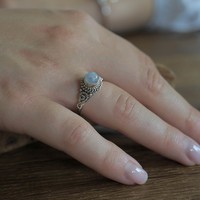 Zilveren ring Callisto Maansteen