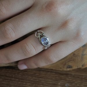 Zilveren ring Moonstone LOVE