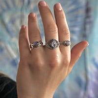 Zilveren ring Moonstone LOVE