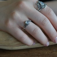 Zilveren ring Chaldene Maansteen