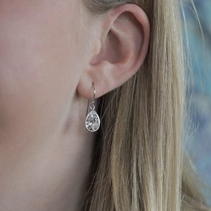 Zilveren Crystal oorbellen Austria