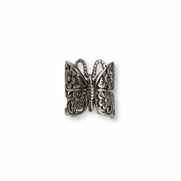 Zilveren ring Butterfly