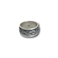 Zilveren spinning ring Trenza