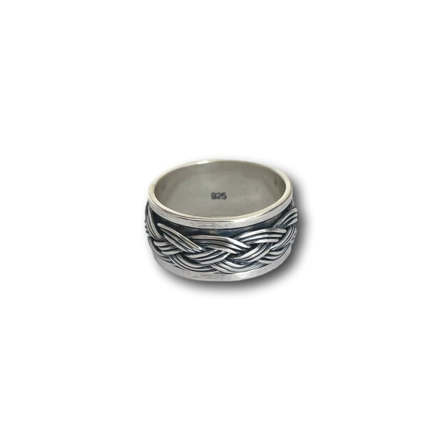 Zilveren spinning ring Trenza