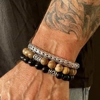 Zilveren Bali style heren armband Eddy