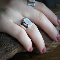 Zilveren ring Maansteen Satya