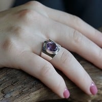 Zilveren ring Amethist Zoya