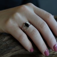 Zilveren ring Black Onyx Uma