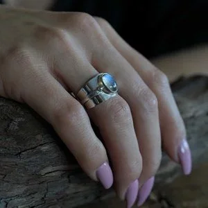 Zilveren ring Labradoriet Persuan