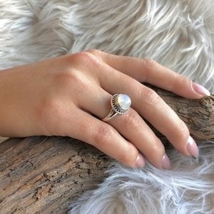 Zilveren ring Moonstone Ezira