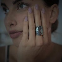 Zilveren Boho ring Abalone