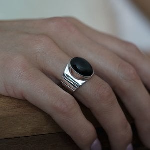 Zilveren Black Onyx ring Yndah