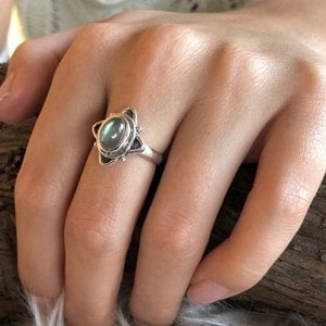 Zilveren ring Labradoriet Star