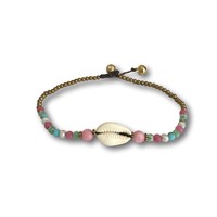 Enkelbandje cowrie schelp pastel