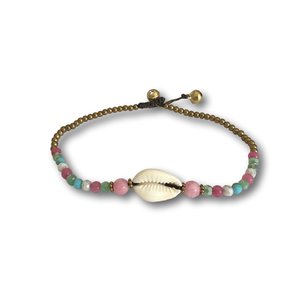 Enkelbandje cowrie schelp pastel
