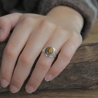Zilveren edelsteen ring Tigereye