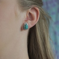 Zilveren oorknoppen Turquoise Jazzy