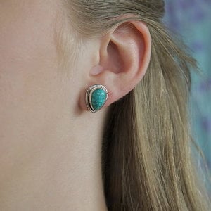 Zilveren oorknoppen Turquoise Jazzy