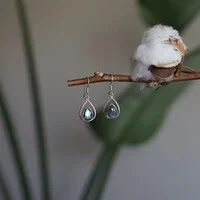 Zilveren oorbellen Labradoriet Nimra