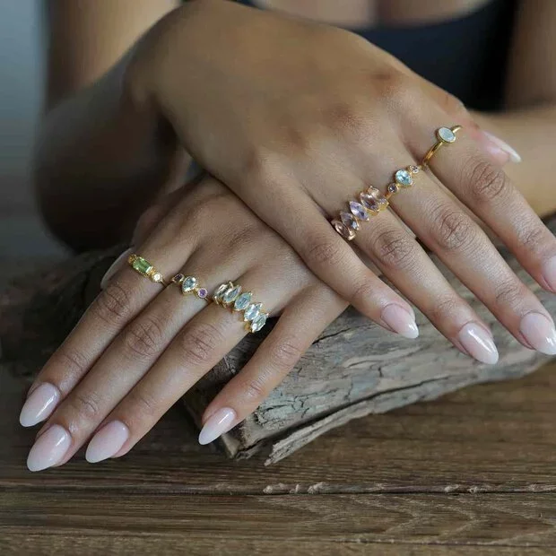 Goldplated Topaas ring Grazia